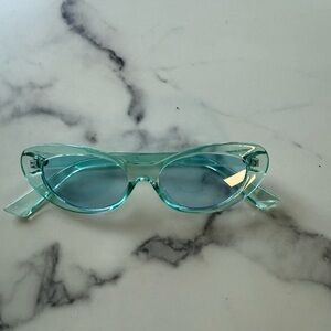 Chic Aqua Cat-Eye Sunglasses